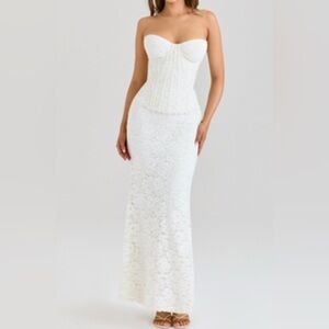 Elegant White Lace Women Dress